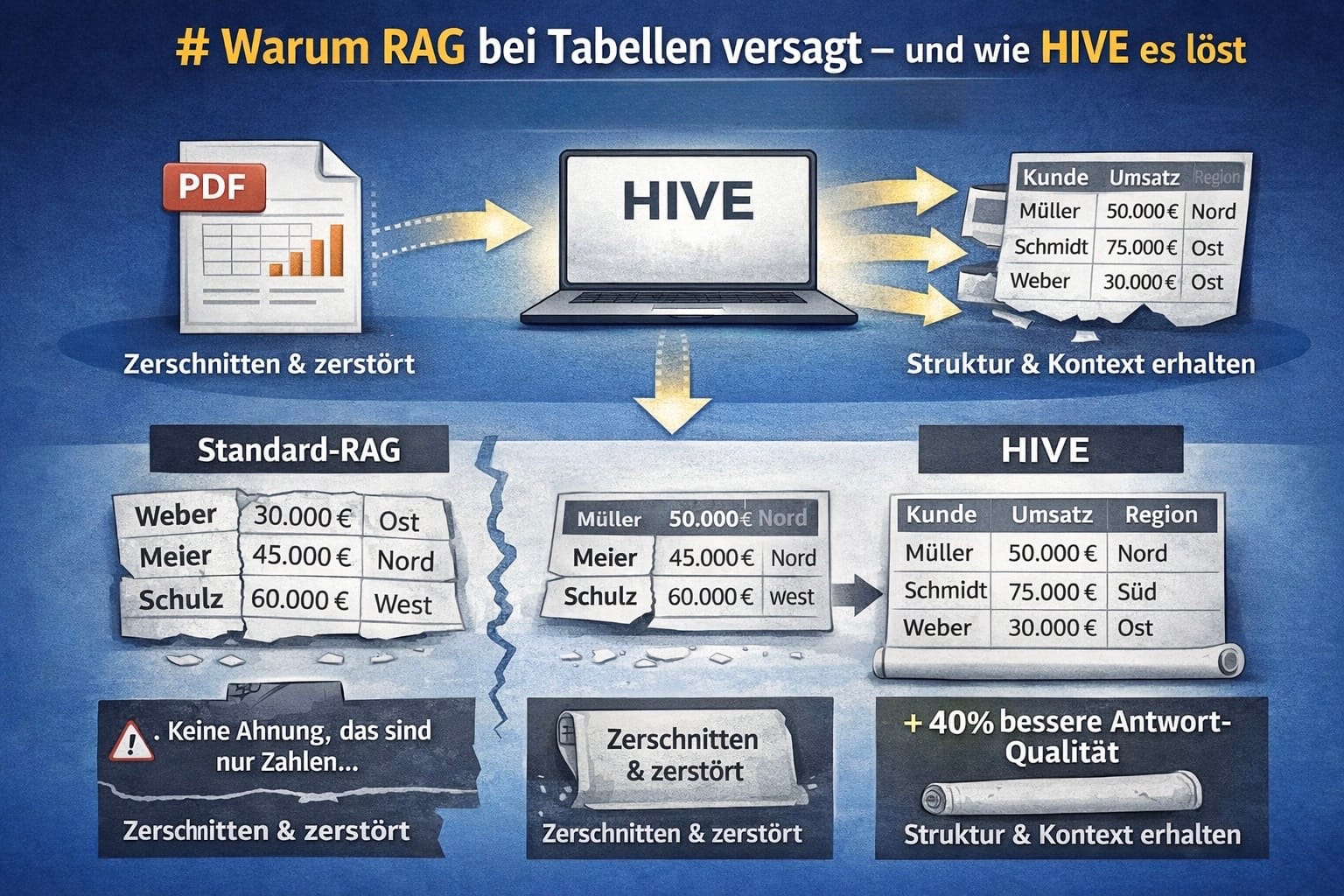 Warum RAG bei Tabellen versagt – und wie HIVE es löst